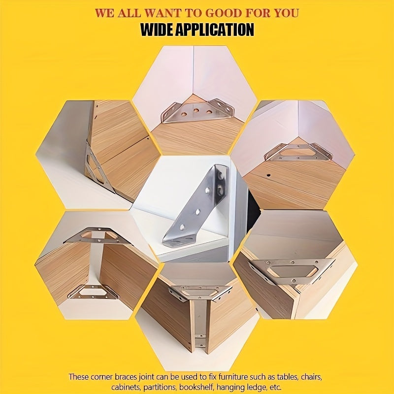 🛍️【20 unidades】🛠️🪑Conector de esquina universal para muebles de acero inoxidable