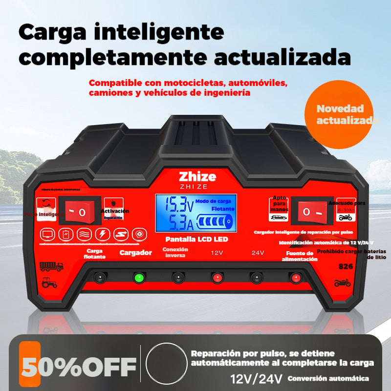 🔥🚗Cargador de batería de automóvil 12V24V voltios cargador automático de batería de motocicleta de cobre puro tipo de reparación completamente inteligente