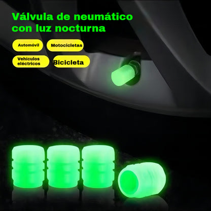 Tapas de válvulas luminosas para automóviles, vehículos eléctricos, motocicletas, bicicletas, camiones y neumáticos; tapas de válvulas reflectantes súper brillantes.