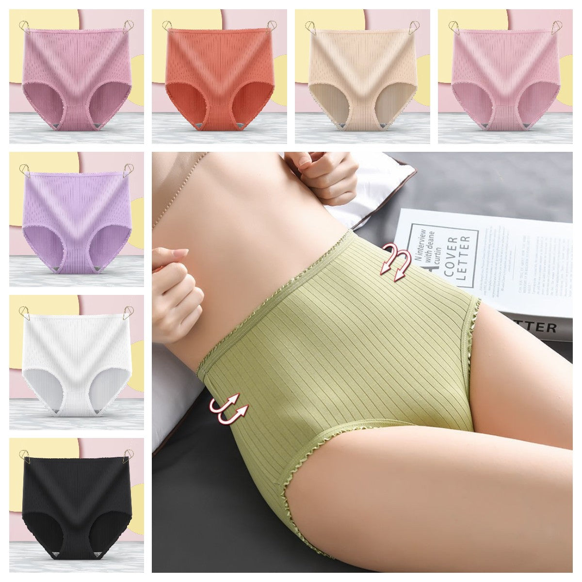 💖(16 piezas) Último día con 50 % de descuento: bragas antibacterianas impermeables de cintura alta