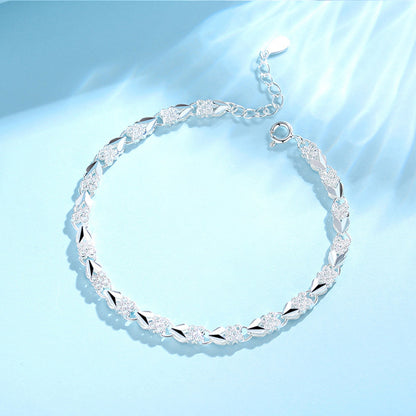 😀👉【Compre 1 y obtenga 1 gratis】💖🍀Love New Fashion Pulsera de plata 925 con un trébol de cuatro hojas para mujer