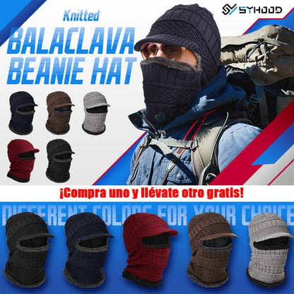 🔥Gorro de lana grueso de una sola pieza, resistente al viento, para exteriores.