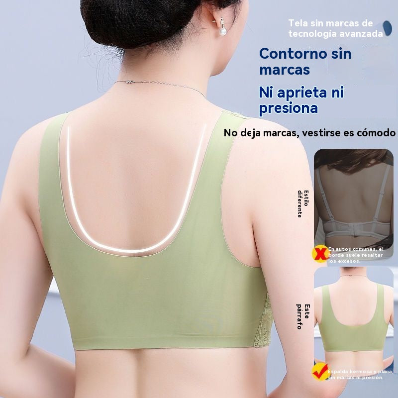 💖💖😍😍【49% de descuento】【Paquete de 2】Sujetador sin aros para mujer, cierre frontal ❤️【40-100 kg】