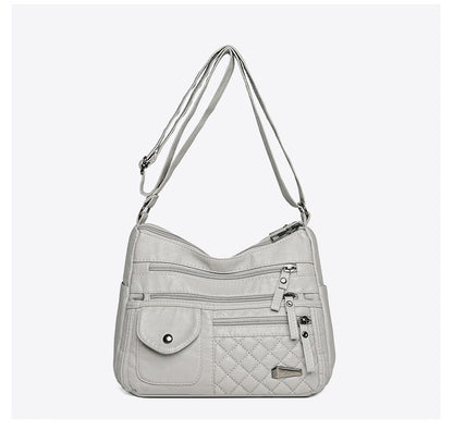 🔥Bolso de cuero suave de gran capacidad y múltiples capas para mujer