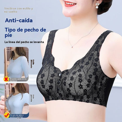 💖💖😍😍【49% de descuento】【Paquete de 2】Sujetador sin aros para mujer, cierre frontal ❤️【40-100 kg】