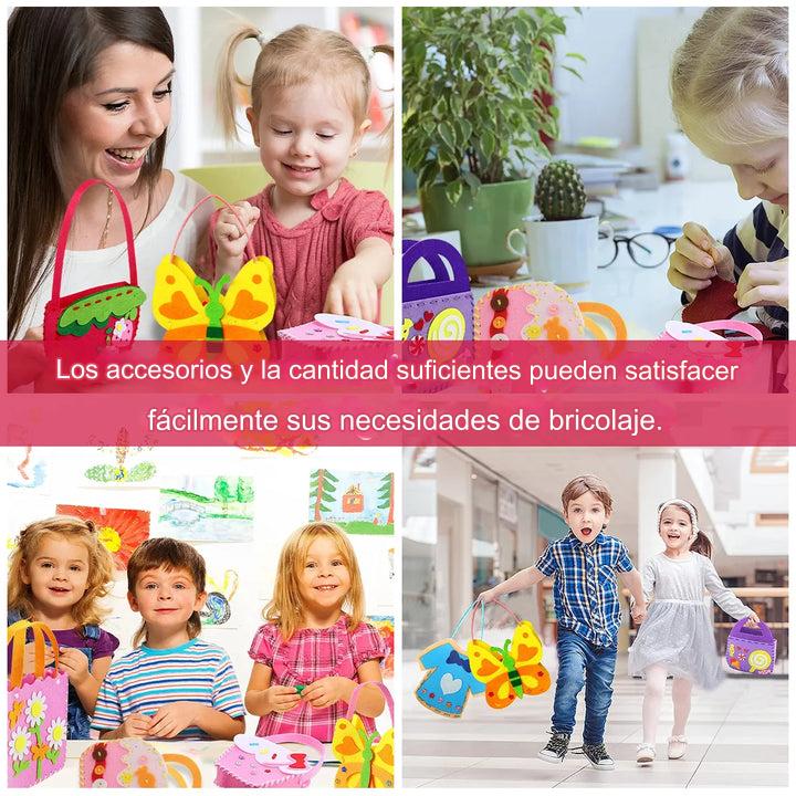 🎁🔥【8 piezas】Bolsos infantiles hechos a mano no tejidos DIY, el mejor regalo para los niños