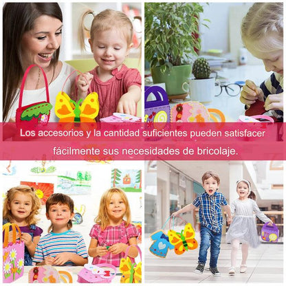 🎁🔥【8 piezas】Bolsos infantiles hechos a mano no tejidos DIY, el mejor regalo para los niños