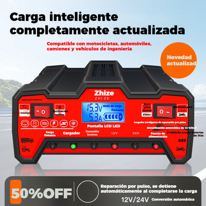 🔥🚗Cargador de batería de automóvil 12V24V voltios cargador automático de batería de motocicleta de cobre puro tipo de reparación completamente inteligente