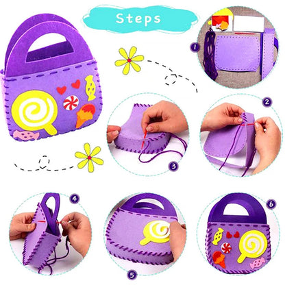 🎁🔥【8 piezas】Bolsos infantiles hechos a mano no tejidos DIY, el mejor regalo para los niños