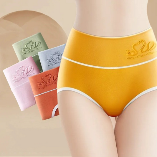 【7 artículos】Ropa interior de algodón puro de cintura alta para mujer, antibacteriana con grafeno 7A