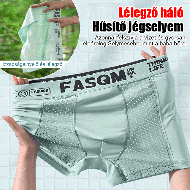 【6 piezas】Calzoncillos bóxer de malla transpirable de seda helada para hombre