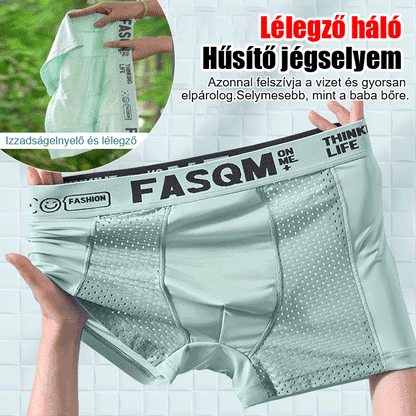 【6 piezas】Calzoncillos bóxer de malla transpirable de seda helada para hombre