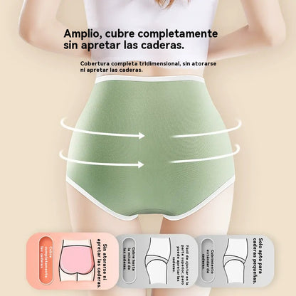 🎁【7 artículos】✨🩲Ropa interior de algodón puro de cintura alta para mujer, entrepierna inferior antibacteriana con grafeno 7A, realce de abdomen y glúteos, braguitas transpirables.