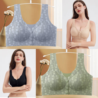 💖💖😍😍【49% de descuento】【Paquete de 2】Sujetador sin aros para mujer, cierre frontal ❤️【40-100 kg】