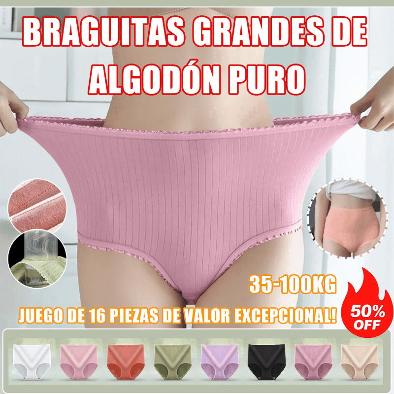 💖(16 piezas) Último día con 50 % de descuento: bragas antibacterianas impermeables de cintura alta
