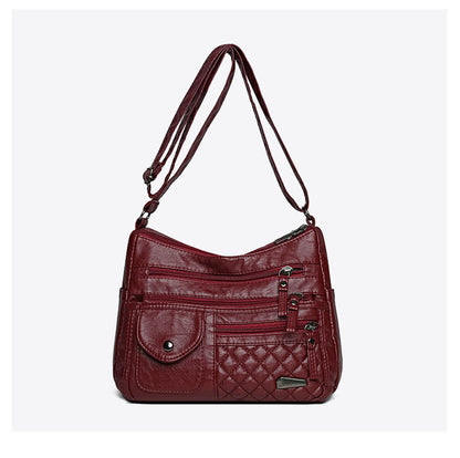 🔥Bolso de cuero suave de gran capacidad y múltiples capas para mujer
