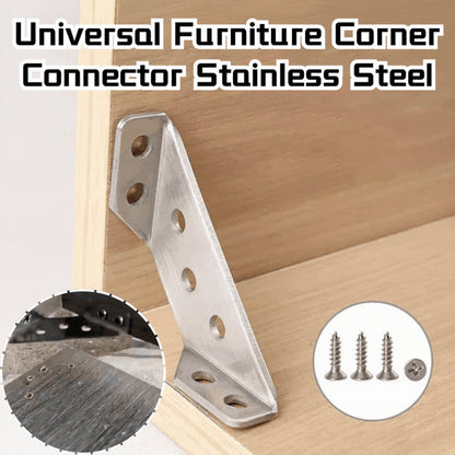 🛍️【20 unidades】🛠️🪑Conector de esquina universal para muebles de acero inoxidable