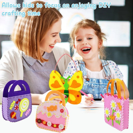 🎁🔥【8 piezas】Bolsos infantiles hechos a mano no tejidos DIY, el mejor regalo para los niños