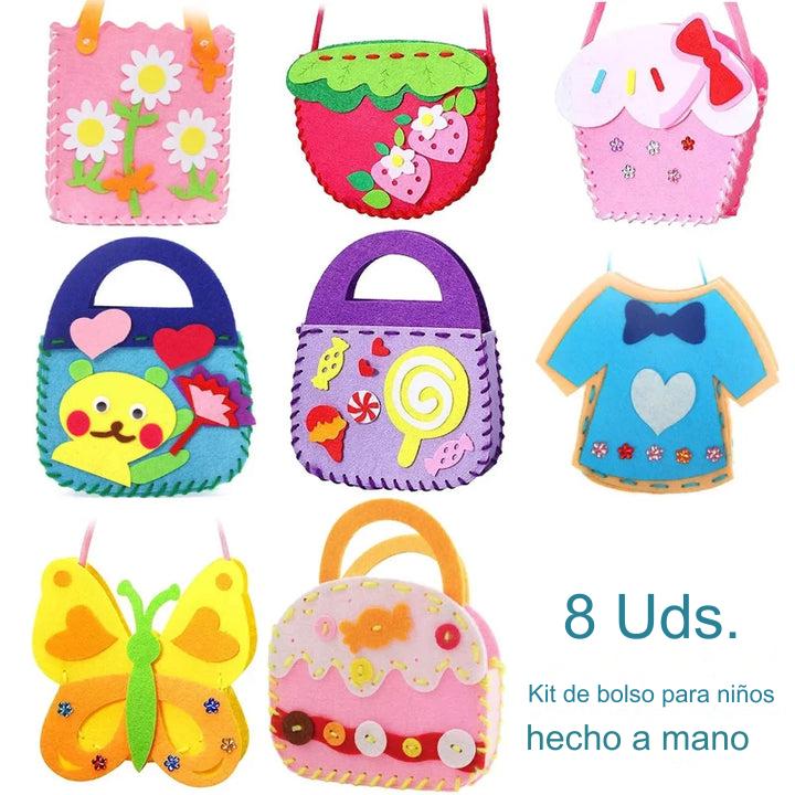 🎁🔥【8 piezas】Bolsos infantiles hechos a mano no tejidos DIY, el mejor regalo para los niños
